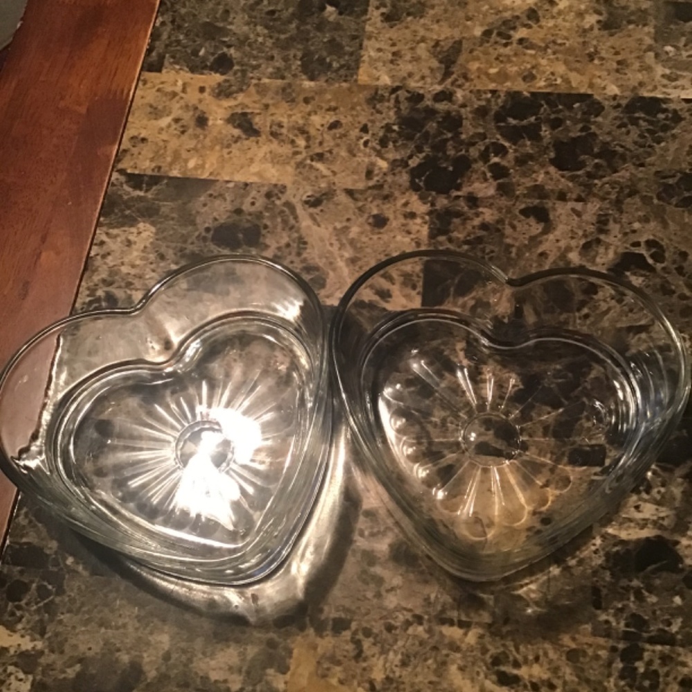 new heart glass candy dishes❤️🍭